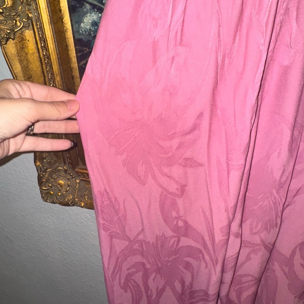 Eik Ai High Waist Pink Floral Wrap Waist Cropped Pants Sophisticated Luxury M — image 8 of 8